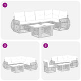 vidaXL Garden Sofa Set 6 pcs Black and Cream White poly rattan