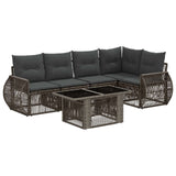 vidaXL Garden Sofa Set 6 pcs Black and Cream White poly rattan