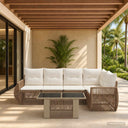vidaXL Garden Sofa Set 6 pcs Black and Cream White poly rattan