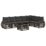 vidaXL Tuinbank Set 8 st Zwart en Crème Wit poly rattan