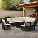 vidaXL Tuinbank Set 11 st Zwart en Crème Wit poly rattan