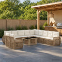 vidaXL Tuinbank Set 12 st Zwart en Crème Wit poly rattan