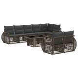 vidaXL Tuinbank Set 9 st Zwart en Crème Wit poly rattan
