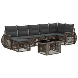 vidaXL Tuinbank Set 8 st Zwart en Crème Wit poly rattan