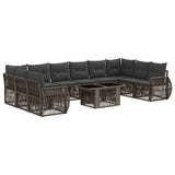 vidaXL Tuinbank Set 11 st Zwart en Crème Wit poly rattan