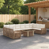 vidaXL Tuinbank Set 11 st Zwart en Crème Wit poly rattan