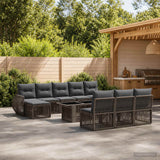 vidaXL Tuinbank Set 11 st Zwart en Crème Wit poly rattan