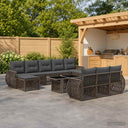 vidaXL Tuinbank Set 11 st Zwart en Crème Wit poly rattan
