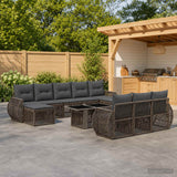 vidaXL Tuinbank Set 11 st Zwart en Crème Wit poly rattan