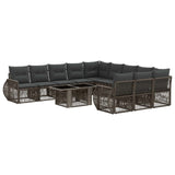 vidaXL Tuinbank Set 12 st Zwart en Crème Wit poly rattan