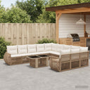 vidaXL Tuinbank Set 12 st Zwart en Crème Wit poly rattan