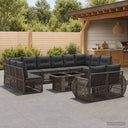 vidaXL Tuinbank Set 13 st Zwart en Crème Wit poly rattan