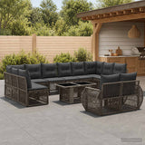 vidaXL Tuinbank Set 13 st Zwart en Crème Wit poly rattan
