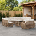 vidaXL Tuinbank Set 13 st Zwart en Crème Wit poly rattan