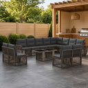 vidaXL Garden Sofa Set 13 pcs Black and Cream White poly rattan