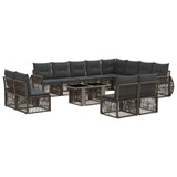 vidaXL Garden Sofa Set 13 pcs Black and Cream White poly rattan