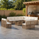 vidaXL Tuinbank Set 14 st Zwart en Crème Wit poly rattan