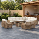 vidaXL Garden Lounge Set 13-piece Black and Cream White Poly Rattan