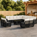 vidaXL Tuinbank Set 14 st Zwart en Crème Wit poly rattan