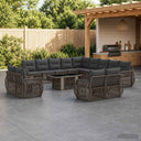 vidaXL Tuinbank Set 14 st Zwart en Crème Wit poly rattan