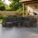 vidaXL Tuinbank Set 11 st Zwart en Crème Wit poly rattan