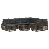 vidaXL Tuinbank Set 11 st Zwart en Crème Wit poly rattan