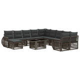 vidaXL Tuinbank Set 12 st Zwart en Crème Wit poly rattan