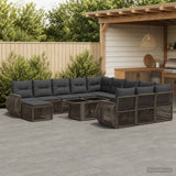 vidaXL Garden Sofa Set 13 pcs Black and Cream White poly rattan
