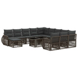 vidaXL Garden Sofa Set 13 pcs Black and Cream White poly rattan