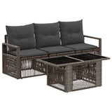 vidaXL Tuinbank Set 4 st Zwart en Crème Wit poly rattan