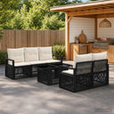 vidaXL Tuinbank Set 6 st Zwart en Crème Wit poly rattan