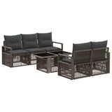 vidaXL Tuinbank Set 6 st Zwart en Crème Wit poly rattan