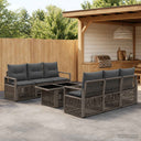 vidaXL Tuinbank Set 7 st Zwart en Crème Wit poly rattan
