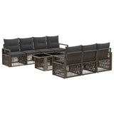 vidaXL Tuinbank Set 8 st Zwart en Crème Wit poly rattan