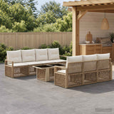 vidaXL Tuinbank Set 8 st Zwart en Crème Wit poly rattan