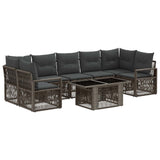 vidaXL Tuinbank Set 8 st Zwart en Crème Wit poly rattan