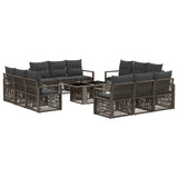 vidaXL Tuinbank Set 13 st Zwart en Crème Wit poly rattan
