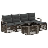 vidaXL Tuinbank Set 6 st Zwart en Crème Wit poly rattan