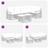 vidaXL Tuinbank Set 6 st Zwart en Crème Wit poly rattan