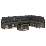 vidaXL Tuinbank Set 8 st Zwart en Crème Wit poly rattan