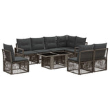 vidaXL Tuinbank Set 9 st Zwart en Crème Wit poly rattan