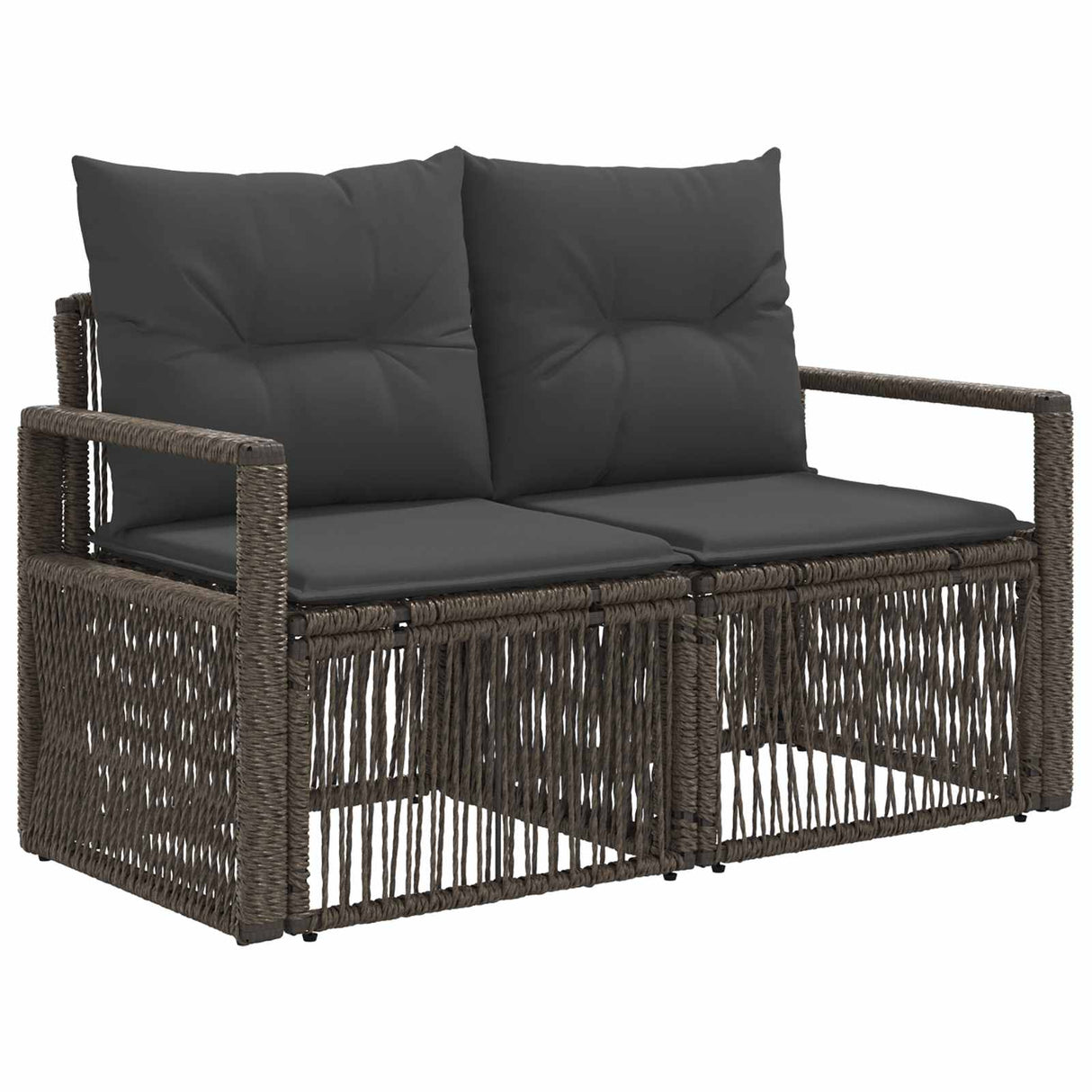 vidaXL Tuinbank Set 9 st Zwart en Crème Wit poly rattan