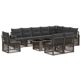 vidaXL Tuinbank Set 11 st Zwart en Crème Wit poly rattan