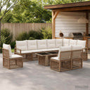 vidaXL Tuinbank Set 11 st Zwart en Crème Wit poly rattan