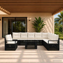 vidaXL Tuinbank Set 11 st Zwart en Crème Wit poly rattan