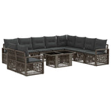 vidaXL Tuinbank Set 11 st Zwart en Crème Wit poly rattan