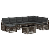 vidaXL Tuinbank Set 9 st Zwart en Crème Wit poly rattan