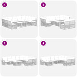 vidaXL Tuinbank Set 10 st Zwart en Crème Wit poly rattan