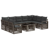 vidaXL Tuinbank Set 10 st Zwart en Crème Wit poly rattan