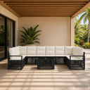 vidaXL Tuinbank Set 11 st Zwart en Crème Wit poly rattan